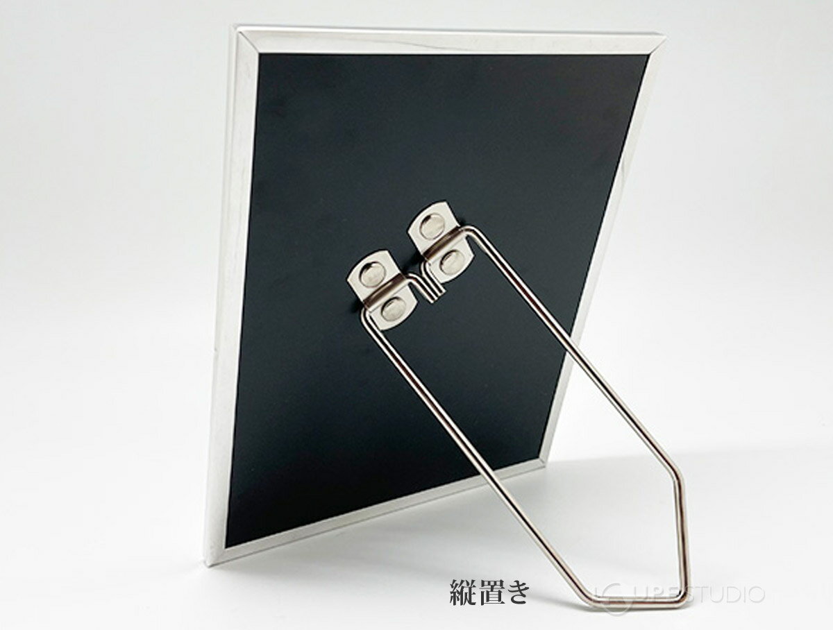 スタンドミラー L 鏡 卓上 縦横置き両用 無段階角度 メイク 化粧鏡 おしゃれ 日本製 軽い 薄い シルバー インテリア モダン シンプル ガルボ [3]