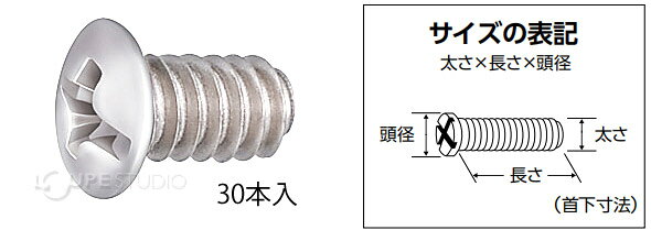部品 ねじ メガネ 眼鏡 修理 交換 メンテナンス 眼鏡店 P-433 +-ネジ 30本入 日本製