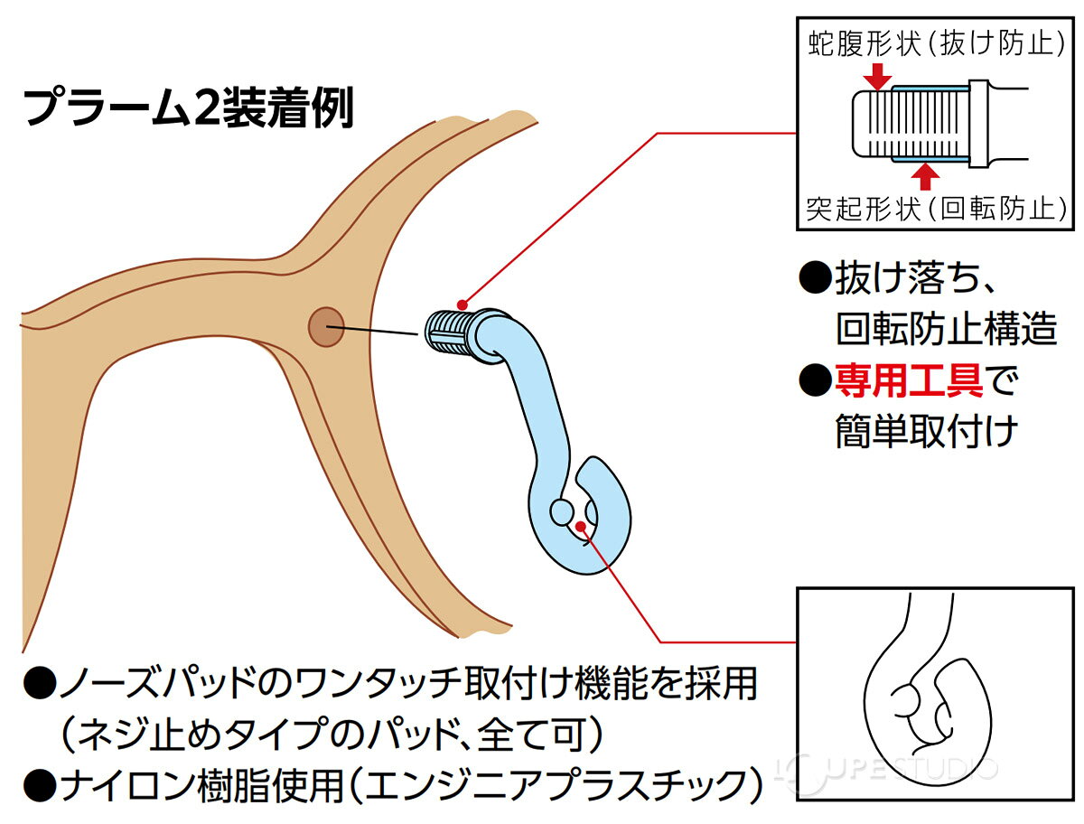 鼻パッド 鼻当て メガネ 眼鏡 部品 パーツ ノーズパッド 加工 交換 修理 眼鏡店 プ...