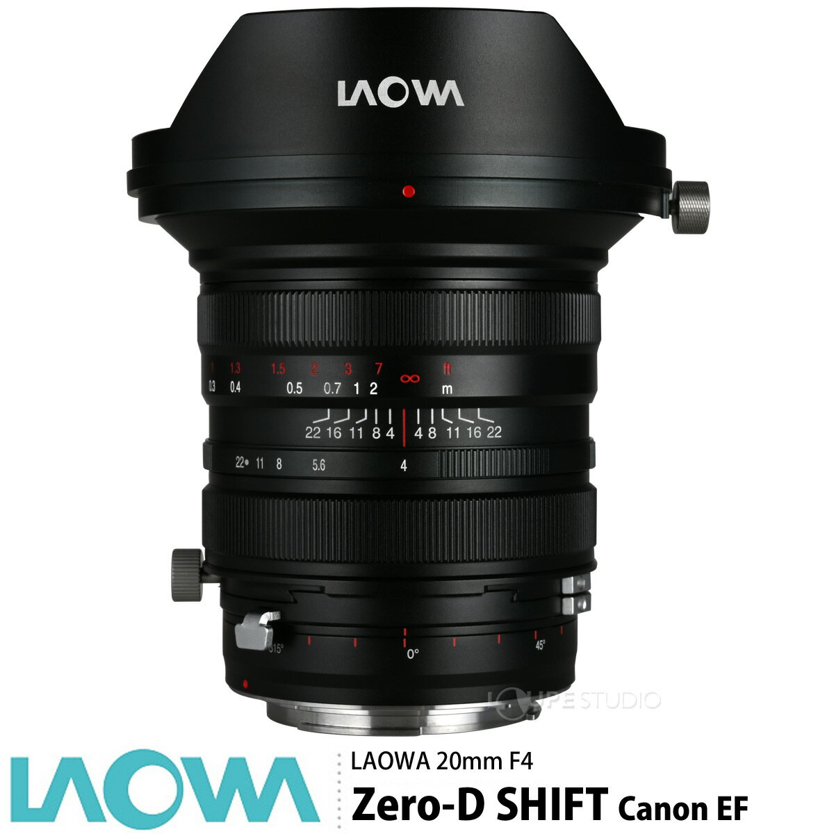 カメラ 交換レンズ キャノン ニコンソニー 用 20mm F4‐F22 Zero-D Shift レンズフード 超広角 シフトレンズ LAOWA マニュアルフォーカス 一眼レフカメラ ラオワ
