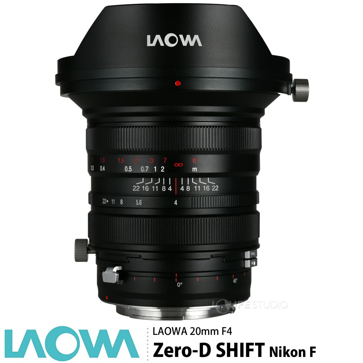 カメラ 交換レンズ キャノン ニコンソニー 用 20mm F4‐F22 Zero-D Shift レンズフード 超広角 シフトレンズ LAOWA マニュアルフォーカス 一眼レフカメラ ラオワ