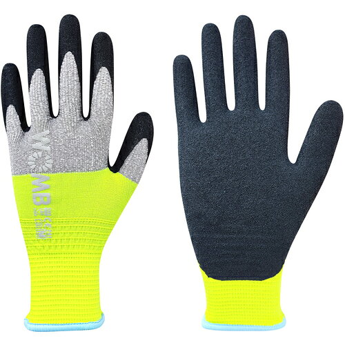 トワロン 天然ゴム背抜き手袋 WOMB-MF2 高視認 M [741-M] 741M 販売単位：1