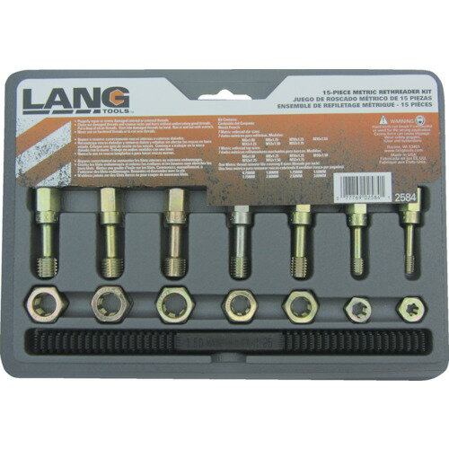 LANGTOOLS ねじ山修正工具セット 15点 タップ・ダイスセット ミリ対応 [2584] 2584 販売単位：1 送料無料