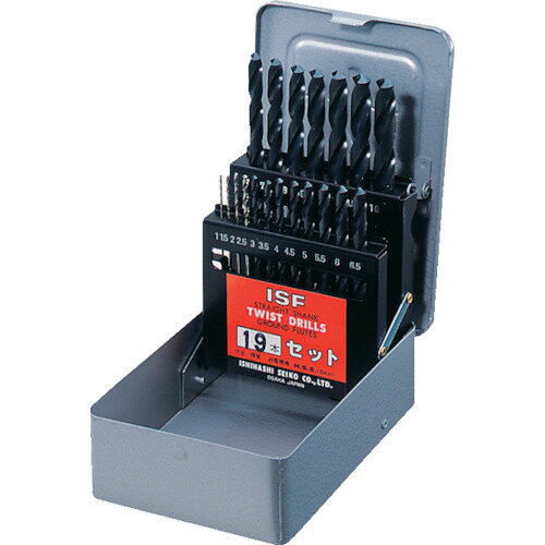 ドリルセット ISF ストレートドリル 19本組セット(スチールケース入り) [D19-S] 販売単位：1 送料無料(4)