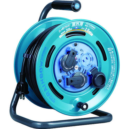 4930510127262｜164-5064 [CE30] 1台販売 商品画像については実際の製品と異なる場合がございます。あくまでも商品のスペックをご確認の上ご注文をお願いいたします。※この商品は受注発注の商品です。その為メーカーに在庫がない場合がございます。その場合は大変申し訳ございませんがキャンセルとさせて頂きます。予めご了承下さい。164-5064特長コンセント盤配電部を一体モールド成形することで完全な防水処理が可能です。コンセント防雨キャップ・接地端子：コンセント内部への水やホコリの浸入を防ぎます。※未使用時はキャップは閉めてください。電源パイロットランプは視認性の高い青色LEDを採用しています。用途コンセントが3個ついておりコンセント盤配電部を一体モールド成形の防雨型。屋外での作業に最適。仕様電線仕様長さ(m)：30電線仕様太さ(［［MM2］］)：1.25電線仕様芯数(C)：2定格電流(A)：4コンセント仕様定格：2P・15A・125Vコンセント仕様形状：［［二相2］］コンセント仕様個数：3電線種：VCT通電ランプ：○仕様2AC100V防雨型コンセントキャップアースなしブレーカーなし漏電遮断器付材質_仕上円盤：鉄板電線：ビニルキャプタイヤ質量5.900KG原産国日本JANコード4930510127262「ルーペスタジオ」では、拡大鏡(虫眼鏡/ルーペ)、双眼鏡、単眼鏡、望遠鏡などのレンズ製品を主に取り扱っております。工具製品は常には在庫しておらずお取りよせとなります。ご了承下さい。コードリール コードリール（単相100V・防雨型）ハタヤ コードリール 屋外用レインボーリール 関連商品へ