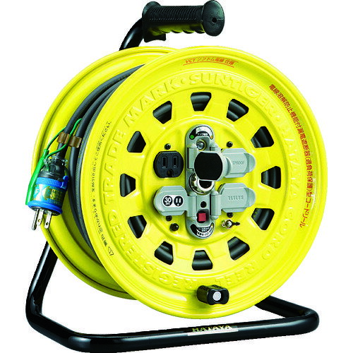 コードリール 単相100V・ブレーカー付 ハタヤ サンタイガーリール 単相100V型30m 温度センサー・アース..