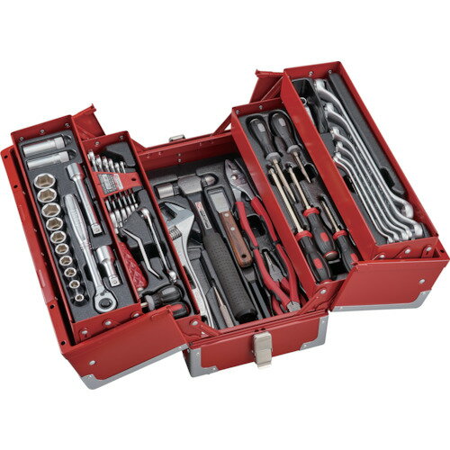 TONE 整備用工具セット ツールセット(オートメカニック用) レッド 56点セット [TSA4331] 販売単位：1 送料無料