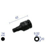 乐天商城 - ナック ヘキサゴンレンチソケット ショートタイプ 差込角9.52x対辺14mm [314C] 販売単位：1