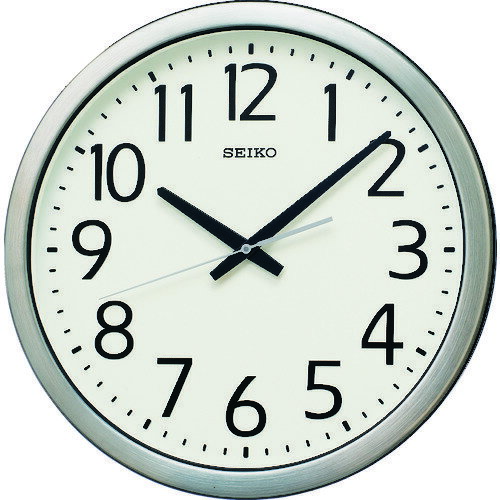 アナログ表示 SEIKO 防湿・防塵型オフィスクロック 直径381×40 金属枠 [KH406S] 販売単位：1 送料無料