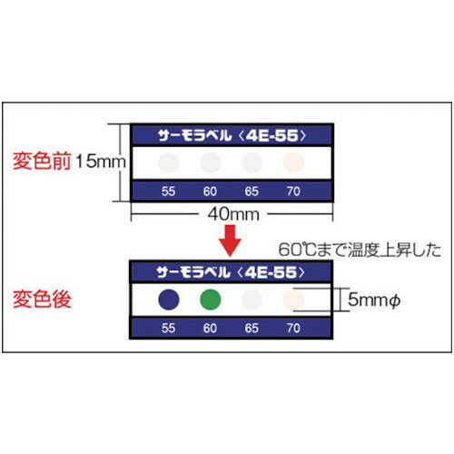 日油技研 サーモラベル4点表示屋外対応型 不可逆性 65度 [4E-65] 販売単位：1 送料無料