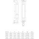 MK ナチュラルO型ハンドル 30ΦX450mm 鏡面クローム ミディアムオーク [W-5000-45Z] W500045Z 販売単位：1 送料無料 2