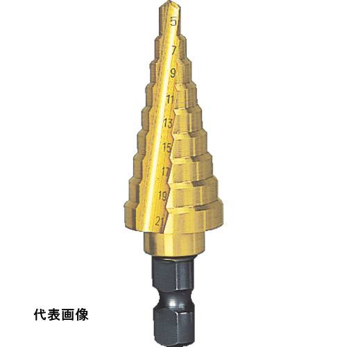 ストレートシャンクタイプ TRUSCO トラスコ中山 ステップドリル 2枚刃チタンコーティング 6~27mm 段数1..