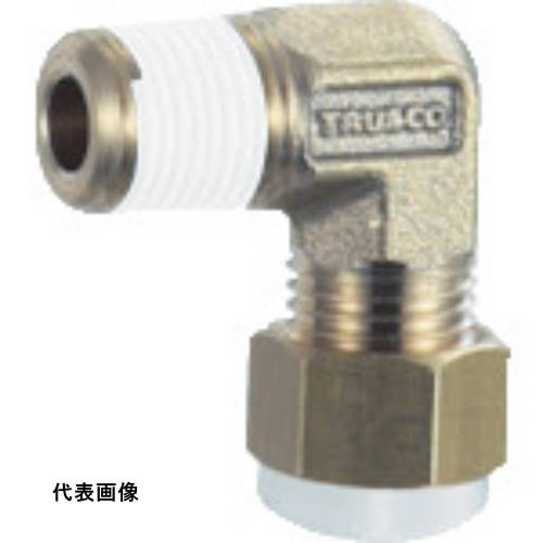 継手 配管 ネジ ねじ 建築 TRUSCO トラスコ中山 【売切廃番】配管継手 クイックシール継手 エルボ Φ4×2 呼びR1/4 工事 [TS-4X2-02L] 販売単位：1