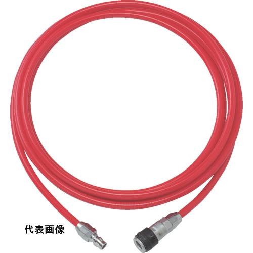 4989999401226｜104-3129 [TOP6.530] 1巻販売商品画像については実際の製品と異なる場合がございます。あくまでも商品のスペックをご確認の上ご注文をお願いいたします。※この商品は受注発注の商品です。その為メーカーに在庫がない場合がございます。その場合は大変申し訳ございませんがキャンセルとさせて頂きます。予めご了承下さい。104-3129特長ゴムホースと比べ、約1/3〜1/5の軽さです。耐油性、耐圧性に優れ、低温時（-5℃）における柔軟性も優れています。一般カップリングと互換性があります。仕様色：赤外径(mm)：10内径(mm)：6.5全長(m)：30肉厚(mm)：1.75許容曲半径：(常温)50mm接続継手：TL200-65SN/65PN使用流体：空気仕様2使用温度範囲：-5〜60℃(凍結なきこと)使用圧力：1.5MPa流体温度:-5〜60℃(凍結なきこと)材質_仕上ポリウレタン質量1.800KG注意接続金具が衝撃を受けたり、何かに引っかかる様な場所(床の段差や縞鋼板の継ぎ目など)での使用はしないでください。｢接続金具が飛び抜ける｣といった思わぬ事故の原因となります。使用圧力の常温環境は約20℃を目安としています。接続金具は、金具を手で保持した状態で分離してください。接続金具は、接続後は両側から軽く引き、金具どうしが抜けないことを確認してください。ブレードホース専用のカップリングをご使用ください。他のカップリングを使用するとホースが破損する場合があります。使用圧力の常温環境は約20℃を目安としています。提供不可：SDS、ミルシート原産国日本JANコード4989999401226「ルーペスタジオ」では、拡大鏡(虫眼鏡/ルーペ)、双眼鏡、単眼鏡、望遠鏡などのレンズ製品を主に取り扱っております。工具製品は常には在庫しておらずお取りよせとなります。ご了承下さい。エアチューブ・ホース エアブレードホースTRUSCO エアブレードホース ウレタンブレードチューブ 関連商品へ