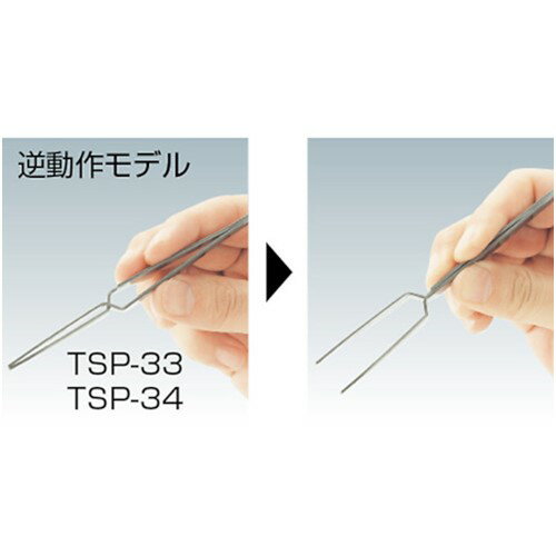 TRUSCO トラスコ中山 ステンレス製ピンセット 170mm 逆動作タイプ [TSP-33] 販売単位：1