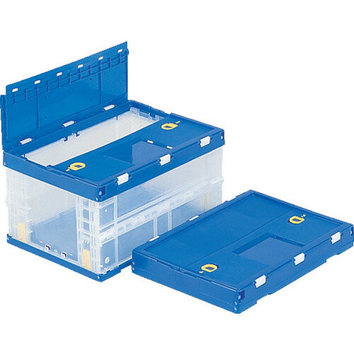 サンコー フタ一体型折りたたみコンテナー 551460 サンクレットオリコンP22B透明青 [SKSO-P22B-TMBL] 販売単位：1 送料無料