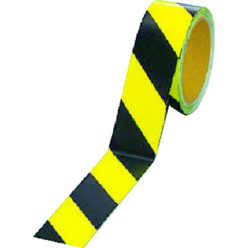 ユニット 蛍光反射テープ 黄/黒 黄部反射 45mm幅×10m巻 [864-60] 販売単位：1