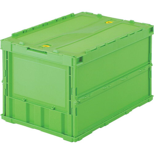 TRUSCO トラスコ中山 オリコン 薄型折りたたみコンテナ 50L ロックフタ付 グリーン 緑 [TR-C50B GN] 販..
