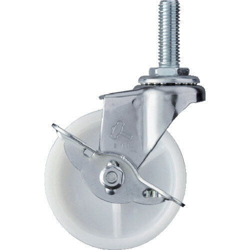 ハンマー ねじ込み旋回式ナイロン車輪 75mm ストッパー付 [415EA-N75] 販売単位：1