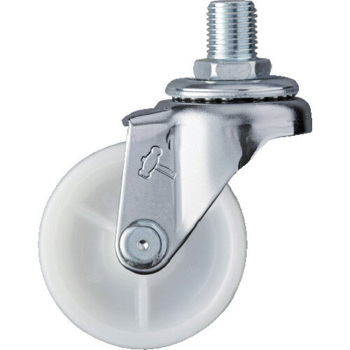 ハンマー ねじ込み旋回式ナイロン車輪 50mm M12 [420A-30N50] 販売単位：1