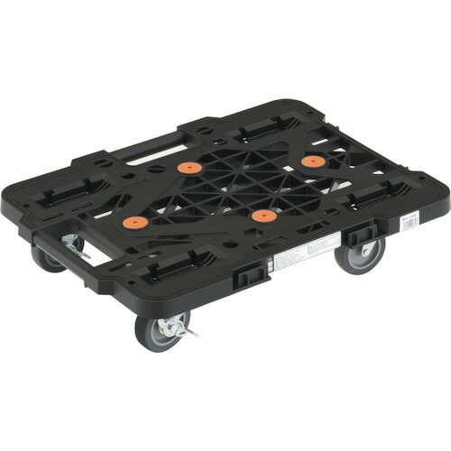 樹脂製 連結タイプ TRUSCO トラスコ中山 樹脂製平台車 ルートバンメッシュタイプ 515X385 自在側ストッパー付 黒 [MPK-500S-BK] 販売単位：1 送料無料