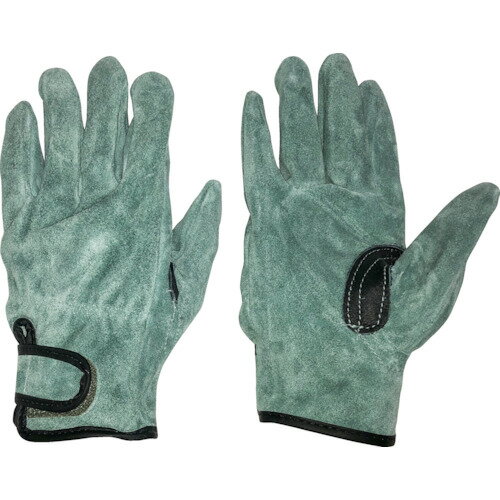 おたふく オイル床革手袋 我天 マジック止め 銀アテ付き L [K-496-L] K496L 販売単位：1