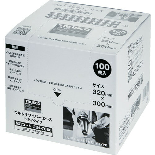 TRUSCO トラスコ中山 ウルトラワイパーエース ドライタイプ 100枚入 [TUWA-D100] 販売単位：1 送料無料