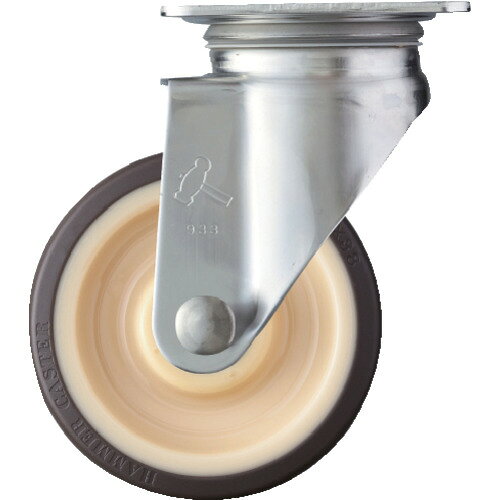 プレート式ステンレス金具キャスター ウレタン車 ハンマー Sシリーズオールステンレス 旋回式ウレタン車輪(ローラーベアリング)125mm [320S-UB125] 販売単位：1 送料無料