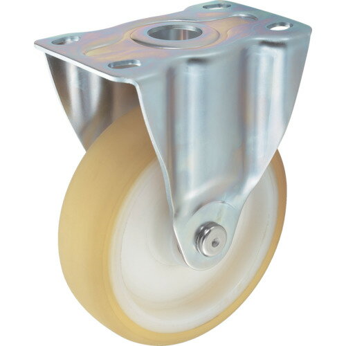 プレート式 ウレタン車 TRUSCO トラスコ中山 プレス製省音キャスター 固定 Φ100 [TXUK-100] 販売単位：1