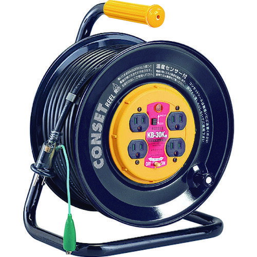 コードリール 単相100V・ブレーカー付 ハタヤ コンセント盤固定型ブレーカーリール 単相100Vアース付 3..