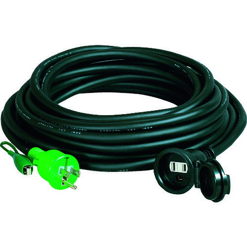 防雨型 NICHIDO シングルポッキン延長コード 防雨型シングルポッキン アース付 防雨キャップ付 20m 極..