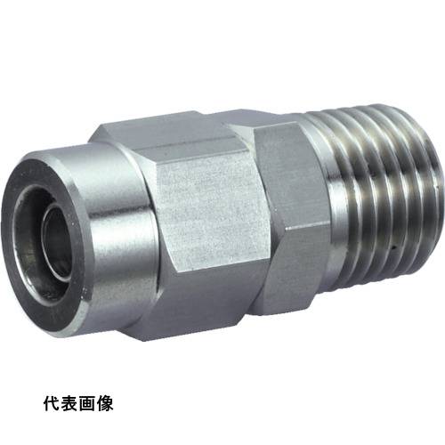 くい込み管継手 フッ素樹脂チューブ用 TRUSCO トラスコ中山 SUSメイルコネクタ 適用チューブ径8X6 ねじR3/8 [TS8-03M] 販売単位：1