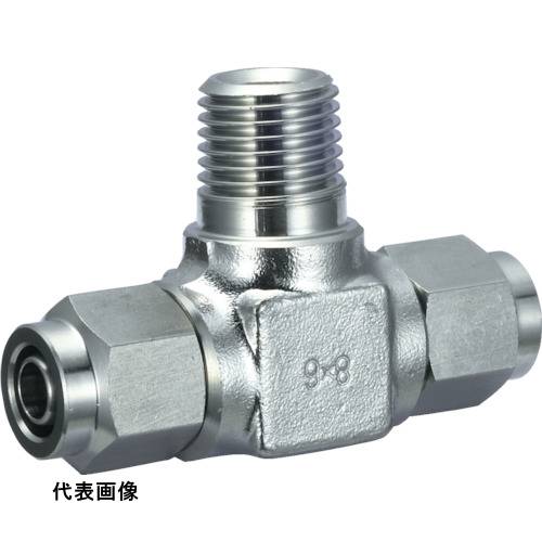 くい込み管継手 フッ素樹脂チューブ用 TRUSCO トラスコ中山 SUSブランチティ 適用チューブ径8X6 ねじR3/8 [TS8-03MT] 販売単位：1 送料無料