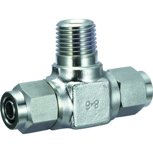 くい込み管継手 フッ素樹脂チューブ用 TRUSCO トラスコ中山 SUSブランチティ 適用チューブ径4X2 ねじR1/8 [TS4-01MT] 販売単位：1 送料無料