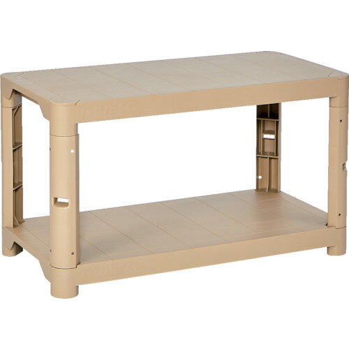 TRUSCO トラスコ中山 プラ棚 高さ515-2段タイプ コーナーキャップ4個付 ライトサンド [TPT-1342C-LS] T..