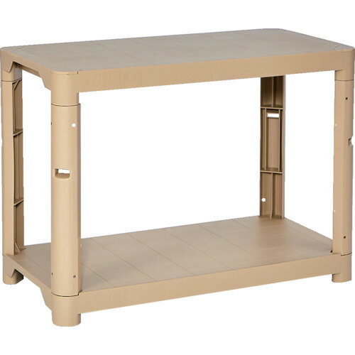 TRUSCO トラスコ中山 プラ棚 高さ658-2段タイプ コーナーキャップ4個付 ライトサンド [TPT-2342C-LS] T..