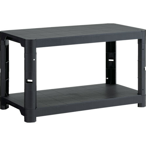 TRUSCO トラスコ中山 プラ棚 高さ515-2段タイプ コーナーキャップ4個付 つや消しブラック ...