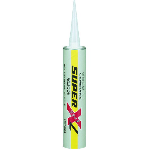 4901761505543｜384-9970 [AX126] 1本販売 システム上、送料無料と表記されていても、沖縄県・離島宛、大型商品は追加料金をいただく場合があります。別途費用が発生する場合、システムの都合上ご購入時の自動配信メールには追加料金が含まれておりません。当店でご注文内容を確認し、別途メールにてご請求金額を連絡致します。商品画像については実際の製品と異なる場合がございます。あくまでも商品のスペックをご確認の上ご注文をお願いいたします。※この商品は受注発注の商品です。その為メーカーに在庫がない場合がございます。その場合は大変申し訳ございませんがキャンセルとさせて頂きます。予めご了承下さい。384-9970特長粘着接着・一液・無溶剤・常温速硬化の接着剤です。広範な接着性・高耐久性があります。シロキサンフリーです。日本接着剤工業会 JAIA 4VOC基準適合品です。硬化皮膜が強靭性と柔軟性を併せ持つ「弾性接着剤」ですので、被着材の膨張・収縮による動きに追従するほか、低温（-60℃）から高温（120℃）までの温度変化への対応や各種耐薬品性に優れています。各種金属、プラスチック、ゴム、セラミックまでの広範囲の材料に良好な接着性を示すため、接着剤の使い分けの必要がありません。用途金属、プラスチック、ゴム、セラミック、木材の接着に。初期立ち上がりを必要とする接着に。熱膨張係数の異なる異種材料の接着に。冷熱繰り返し等の耐久性を必要とする接着に。仕様色：黒色容量(ml)：333容量(L)：0.333粘度(mPa・s)：22仕様2低粘度型カートリッジタイプ(カートリッジガンで使用)材質_仕上主成分：変成シリコーン樹脂質量503.000G注意この商品は、一般消費者様向けの製品ではない為、表示や取扱説明書などが一般消費者様向けに表記・同梱されておりません。原産国日本JANコード4901761505543「ルーペスタジオ」では、拡大鏡(虫眼鏡/ルーペ)、双眼鏡、単眼鏡、望遠鏡などのレンズ製品を主に取り扱っております。工具製品は常には在庫しておらずお取りよせとなります。ご了承下さい。接着剤1液タイプ 接着剤1液タイプセメダイン スーパーX8008L ブラック 関連商品へ