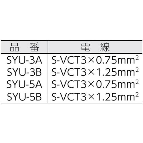 正和電工 15A修理用 取替コード 5m [SYU-5B] 販売単位：1