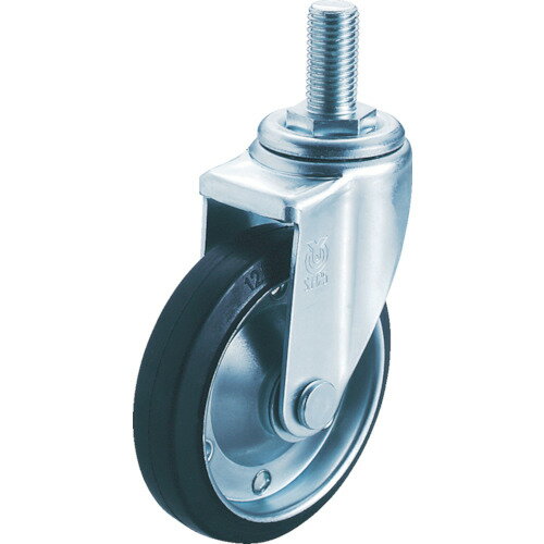 ユーエイ ねじ込み式 自在 キャスター ゴム 車輪径100mm Jタイプ SJT型 ネジ寸法M16×40ピッチ2 [SJT-100WP-M16-40] 販売単位：1