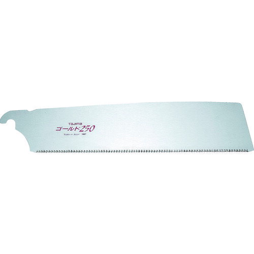 4975364060013｜3771555 [GNB250] 1枚販売 商品画像については実際の製品と異なる場合がございます。あくまでも商品のスペックをご確認の上ご注文をお願いいたします。※この商品は受注発注の商品です。その為メーカーに在庫がない場合がございます。その場合は大変申し訳ございませんがキャンセルとさせて頂きます。予めご了承下さい。3771555特長ゴムの弾性とプラスチックの強さと美しさを備えた中空特殊樹脂巻柄です。一般造作はもちろん、精密造作も楽々こなす横挽き用です切れ味はソフトで切り口はとても美しく仕上がります。歯先衝撃（高周波）焼入れ加工を施しております。用途一般造作横挽き用鋸一般造作横挽き用鋸替刃仕様刃長(mm)：250全長(mm)：285摘要：一般造作横挽き用鋸替刃仕様2用途：一般造作横挽き用刃渡り：225mm(7寸目)板厚(mm)：0.4切り溝幅(mm)：0.55タテ目盛 20cmアカシロヨコ目盛 1mアカシロJIS1級テープ幅(mm)：60テープ厚さ(mm)：0.7180度回転金具材質_仕上刃:スチール質量56.000G注意本製品は刃物ですので作業中及び替刃を交換する際は、手袋をするなど安全に十分心がけて下さい。原産国日本JANコード4975364060013「ルーペスタジオ」では、拡大鏡(虫眼鏡/ルーペ)、双眼鏡、単眼鏡、望遠鏡などのレンズ製品を主に取り扱っております。工具製品は常には在庫しておらずお取りよせとなります。ご了承下さい。木工用鋸 木工用鋸タジマ ゴールド鋸250 関連商品へ