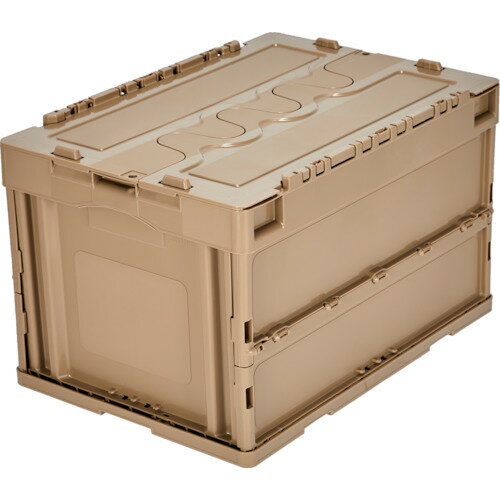 TRUSCO トラスコ中山 オリコン 蓋つき折りたたみコンテナ 50L コヨーテ [CT50-CYT] CT50CYT 販売単位：1