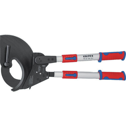 KNIPEX 9532-100 ラチェット式ケーブルカッター ハンドル伸縮幅650-860mm [9532-100] 販売単位：1 送料無料