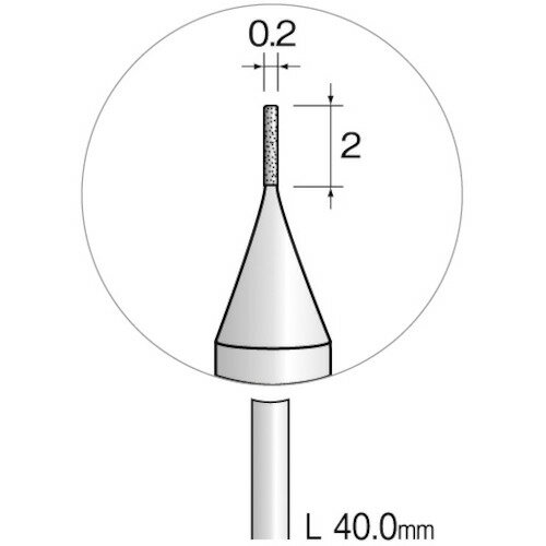 ミニモ 精密電着ダイヤモンドバー 超硬軸#1000 Φ0.2 [JA1003] 販売単位：1 送料無料 2