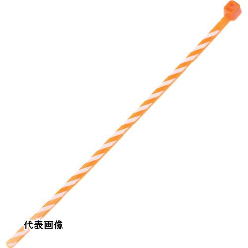 結束バンド 工具 ケーブル 配線 固定 屋内用 PANDUIT ストライプナイロン結束バンド オレンジ/白 (50本入) [PLT1M-L3-10] 販売単位：1