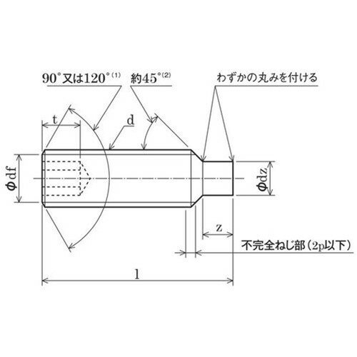 TRUSCO トラスコ中山 六角穴付止めねじ 棒先 スチール M6×12 30本入 [Y102-0612] Y...
