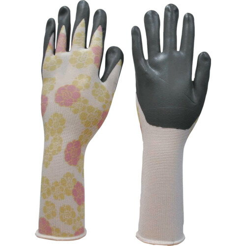 ダンロップ マイリトルガーデン さくら 背抜き ロング M ニトリルゴム背抜き手袋 [6618] 販売単位：1