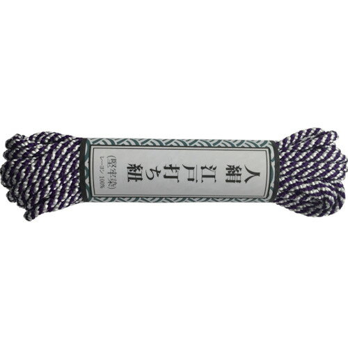 ユタカメイク 江戸打ち紐 細丸 約5.5m 紫白 [AR-1033] 販売単位：1