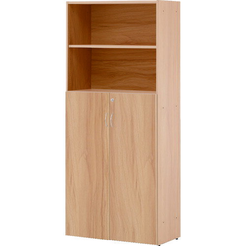 TRUSCO トラスコ中山 木製 上部オープン・下部両開き書庫 W820×D424×H1850 組立式 [TRHHD-NA] TRHHDNA 販売単位：1 送料無料