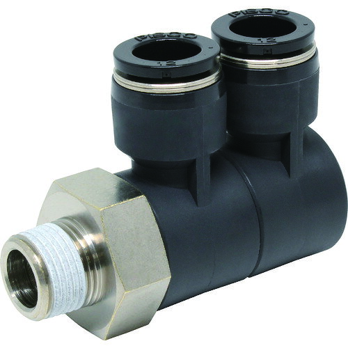 PISCO チューブフィッティング ダブルユニバーサルエルボチューブ12ネジ03 [PHW12-03] 販売単位：1